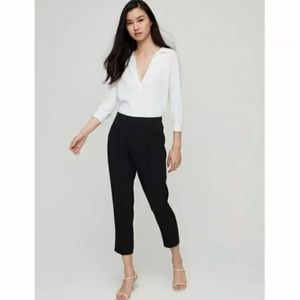 Babaton Cohen Crop High Rise Crepe Pants Black